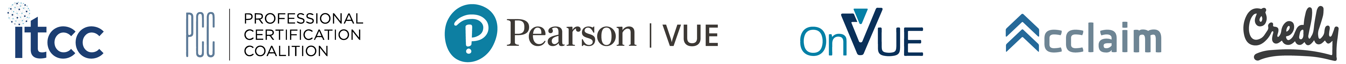 ITCC, PCC, Pearson VUE, onVUE, Acclaim, Credly